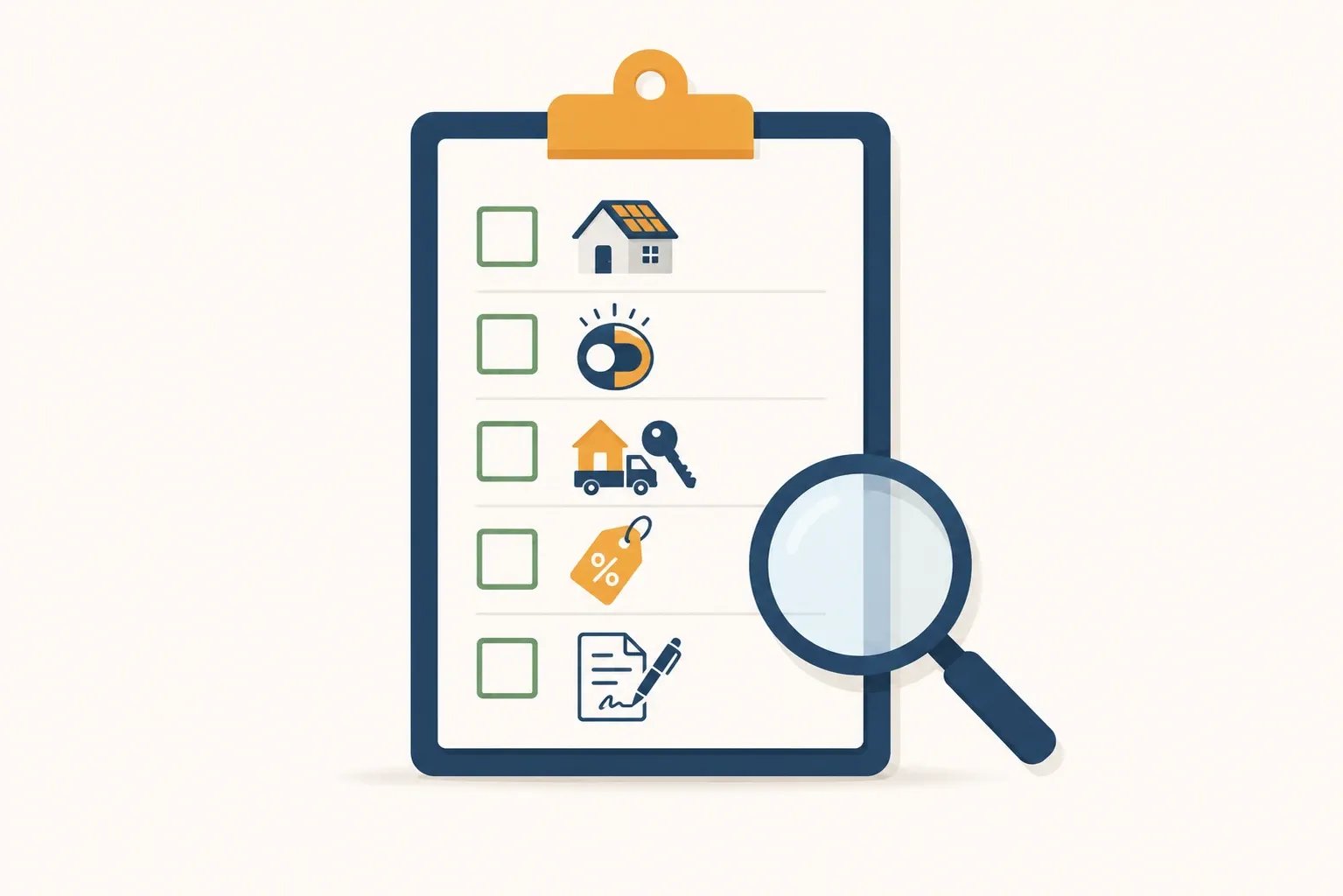 Solar panel contract checklist covering ownership, payment terms, home resale, tax credits, and written agreements