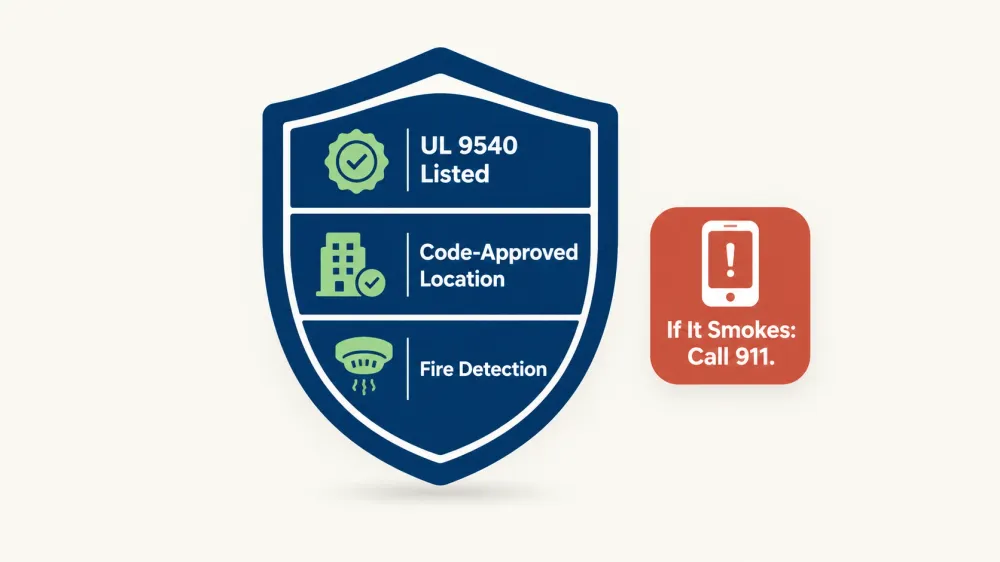 Home Battery Fire Safety: What the Code Requires